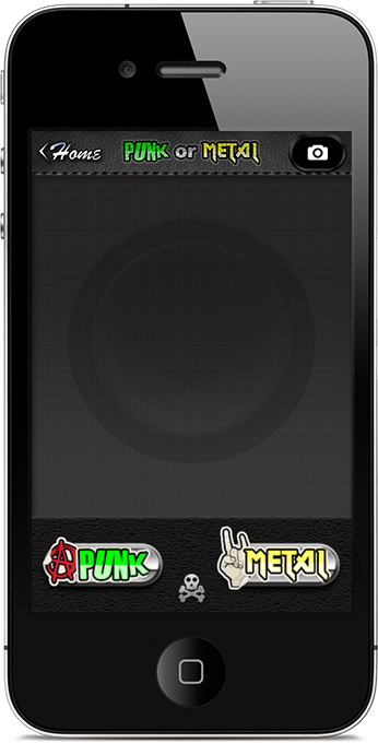 Punk or Metal iPhone App Start Screen