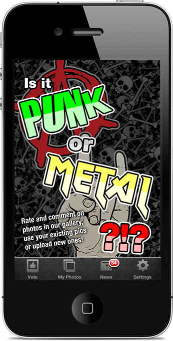 Punk or Metal iPhone App Start Screen